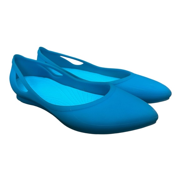 Crocs Rio Pointed Toe Rubber Flat Shoe Ocean/Electric Blue size 7 - Picture 1 of 6